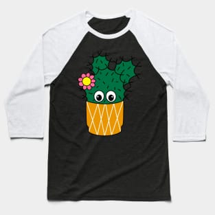 Cute Cactus Design #304: Spiky Cactus With Cute Flower Baseball T-Shirt